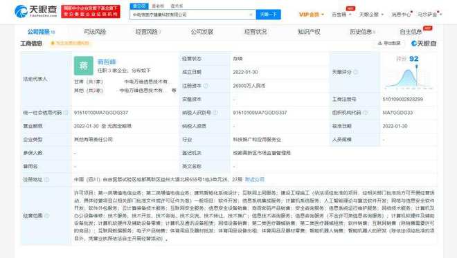 中國電信成立醫療健康科技公司 布局人工智能理論與算法軟件開發新賽道